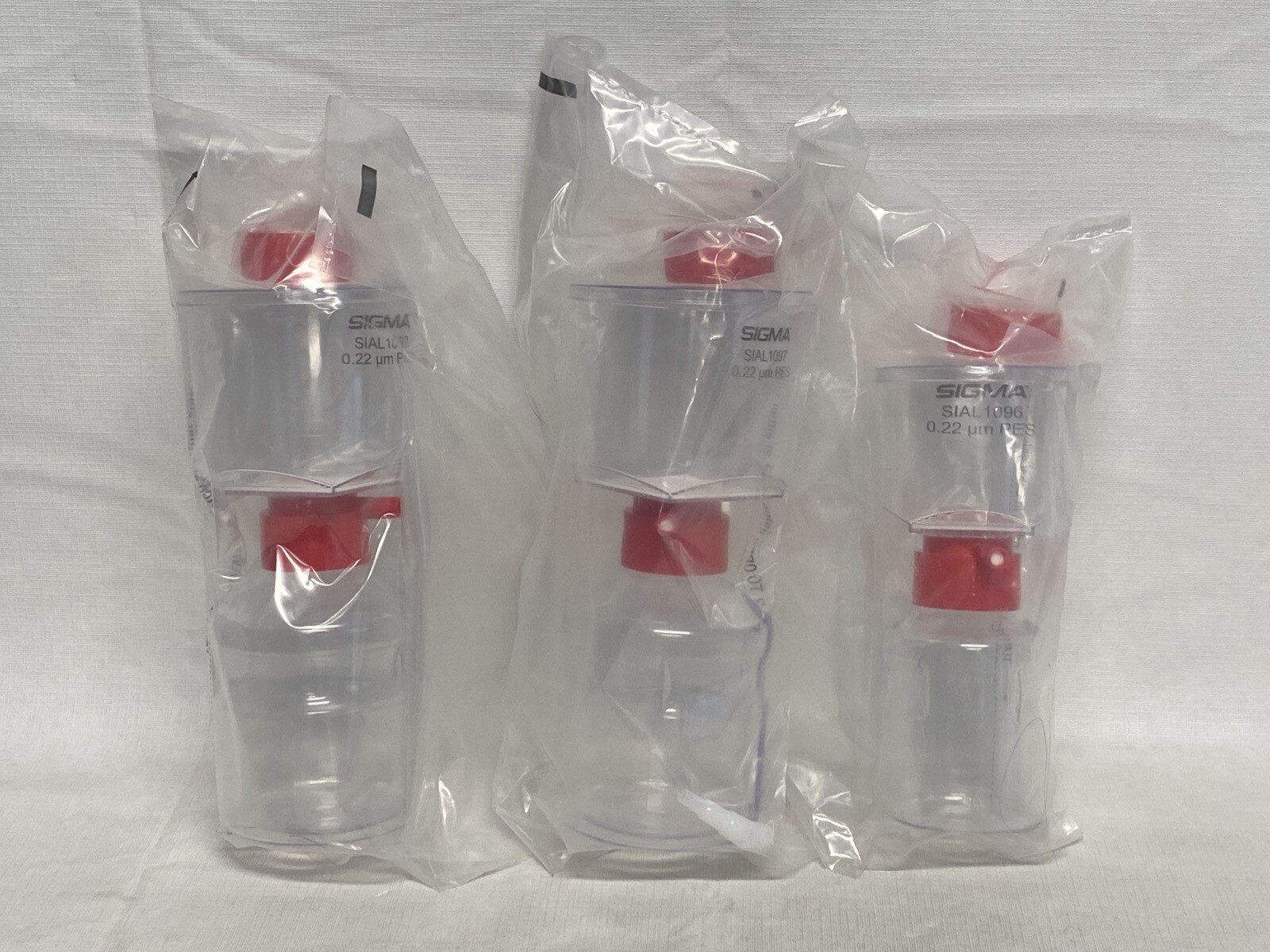 (3 Pc) SIGMA MILLIPORE 250mL 500mL Vacuum Filtration System 0.22um PES SIAL 1096