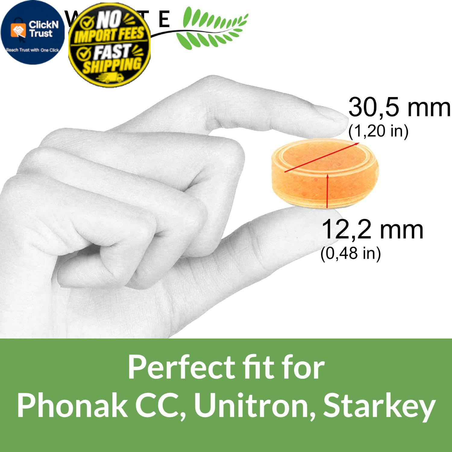 10 Pieces Hearing Aid Drying Capsules C&C Dry-Cap for Phonak, 10x, Orange