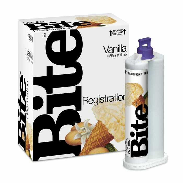 Denmat Vanilla Bite Registration Material Fast 2 Cartridges / Box 10 Mix Tips