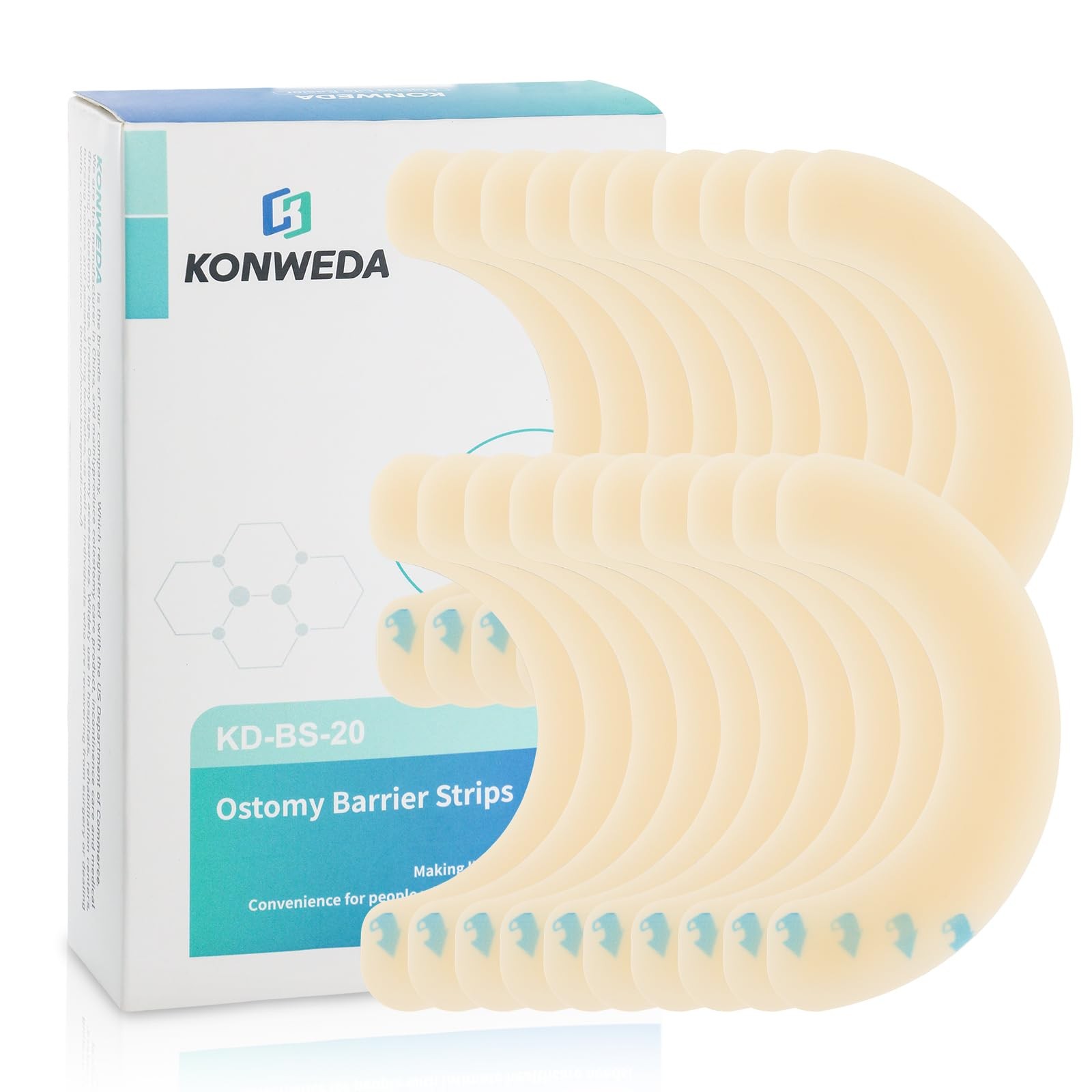 Konweda 10 Pcs Elastic Colostomy Barrier Strips Medical Grade Hydrocolloid
