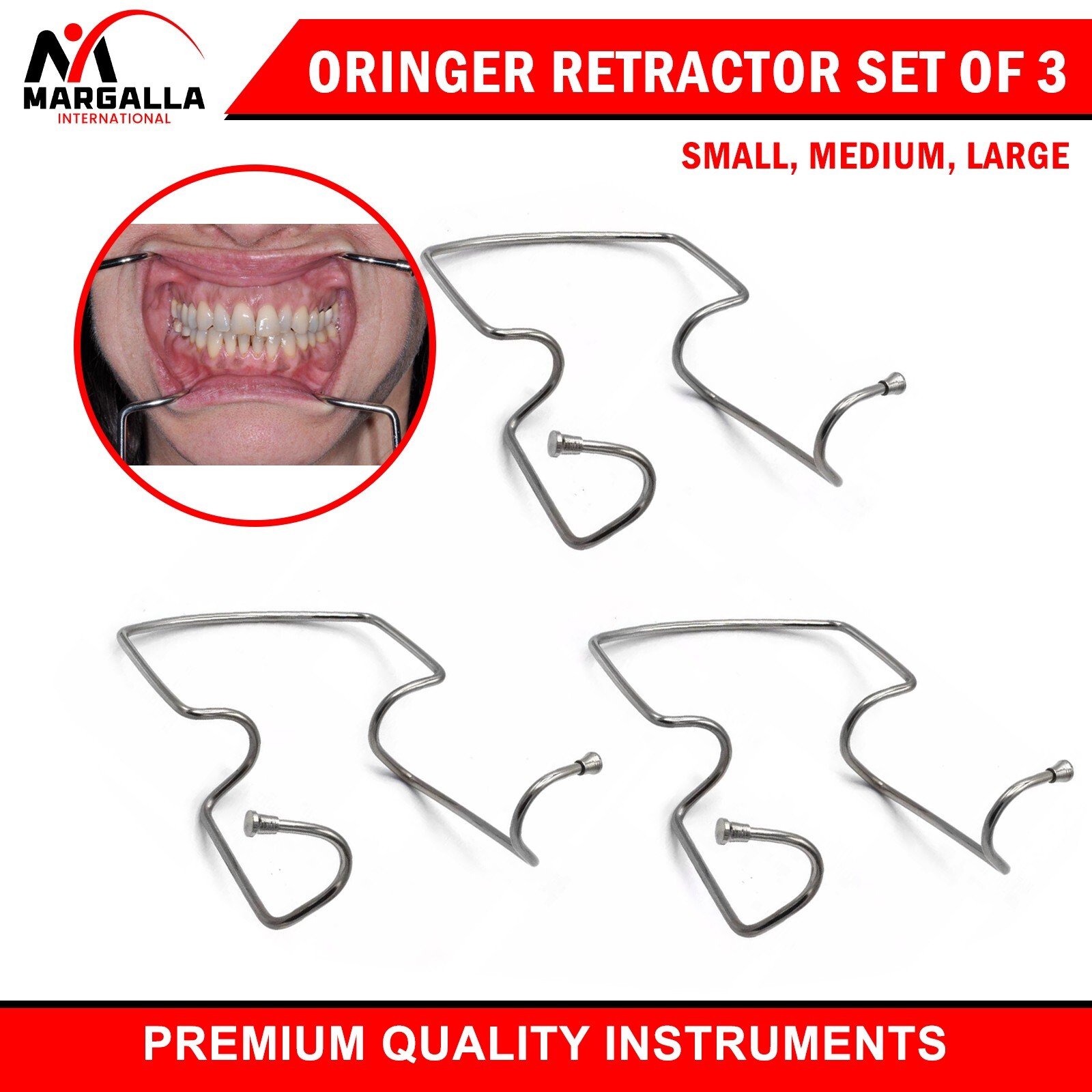Oringer Self Retaining Lip & Cheek Retractor Dental Surgical Mouth Opener Wire