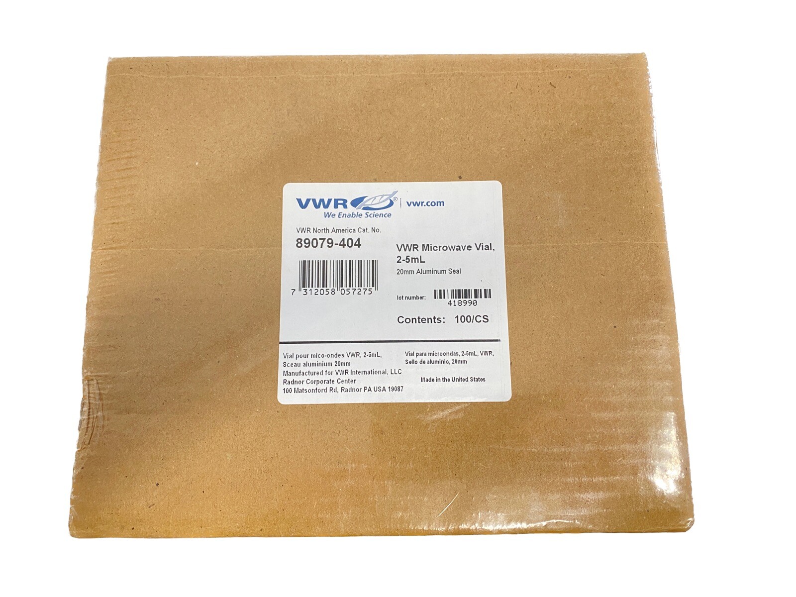 (100/Cs) VWR 2-5mL Microwave Reaction Vials w/ Round Bottom 20mm Aluminum Seals