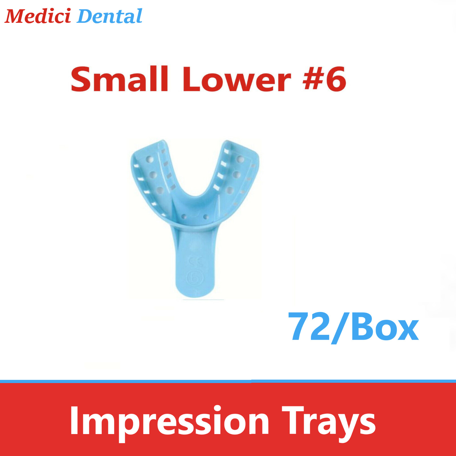Dental Impression Trays Perforated Plastic Autoclave (CHOOSE SIZE) 72 Trays/Bx