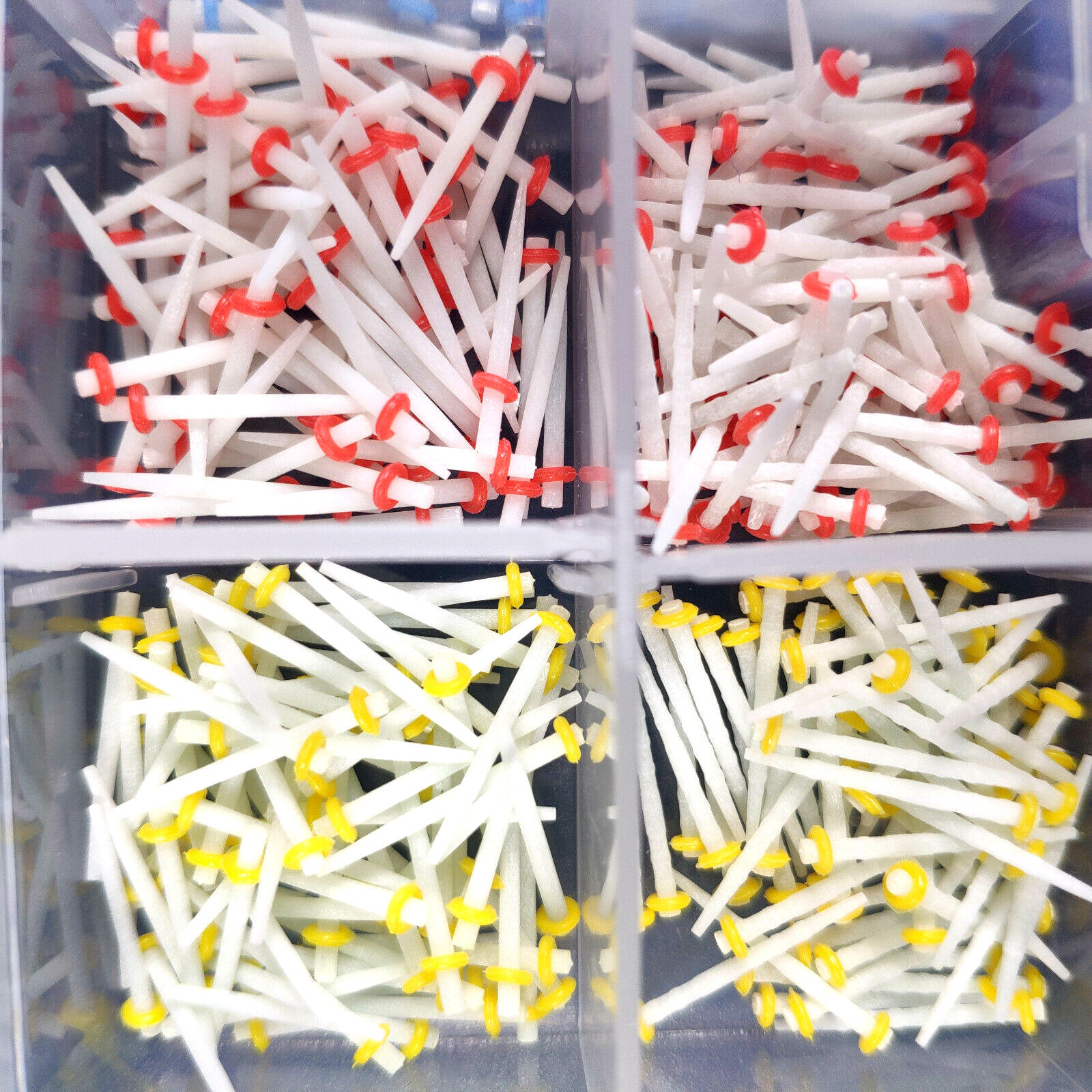 400Pcs Dental Glass Resin Fiber Post Screw Straight 1.0-1.8mm Root Canal Pins
