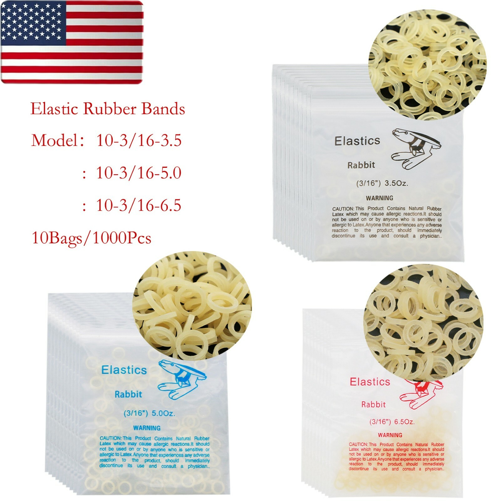 1000pcs Dental Orthodontic Rubber Bands Elastics Latex Braces Non-toxic Tool