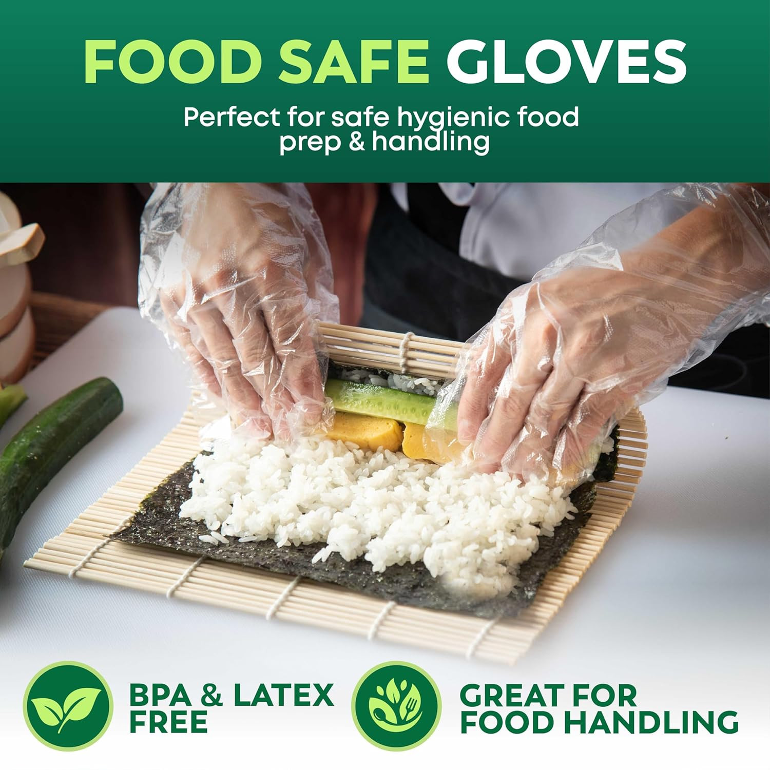 600 Pack Disposable Prep Gloves – Clear Polyethylene, Latex- BPA & Powder-Free