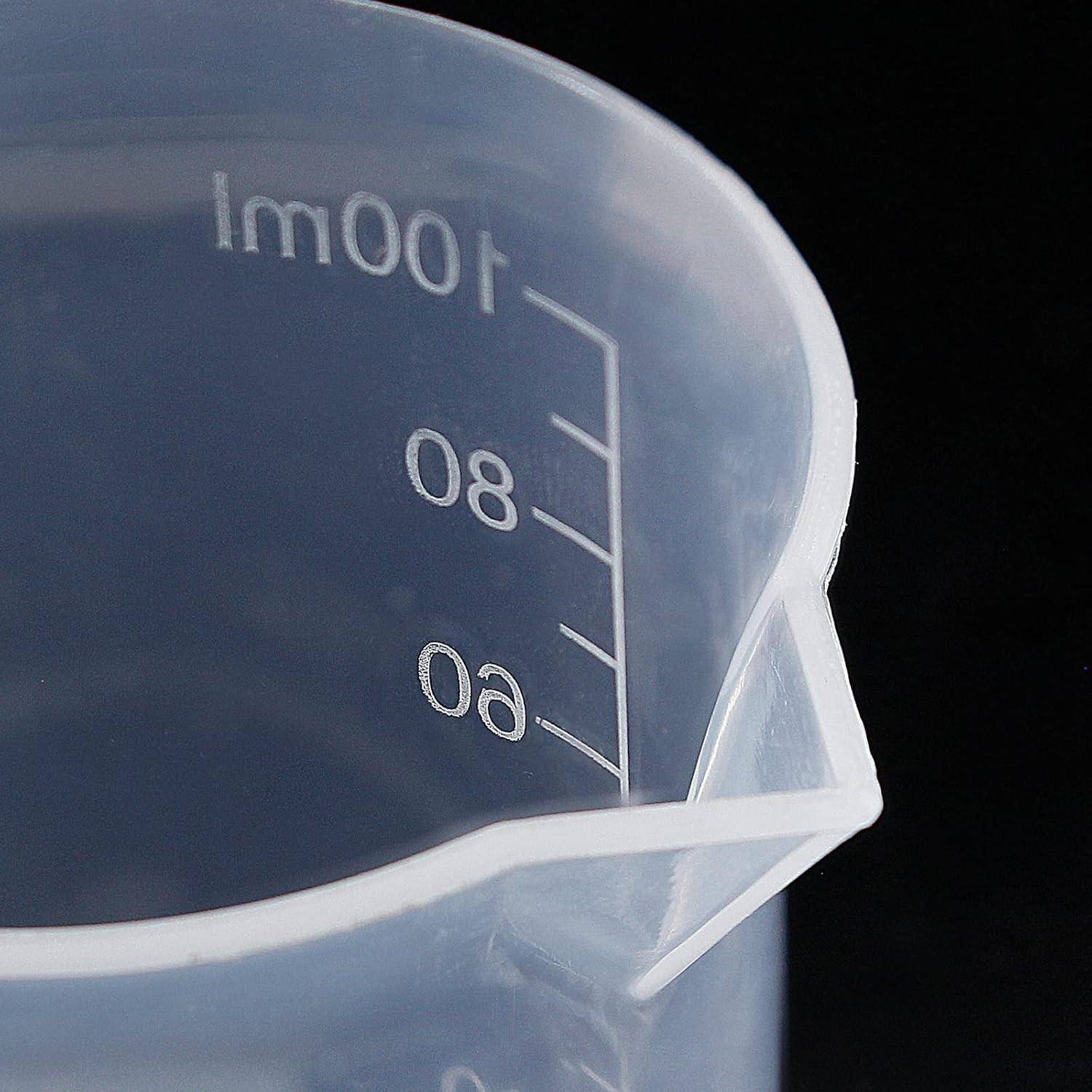 3pc 100ml Plastic Graduated Beaker Measuring Cup Set Transparent Mixing Lab Kit