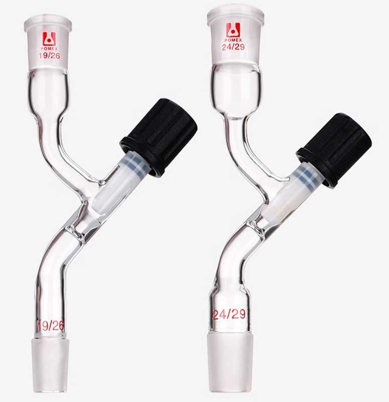 High Vacuum Solvent Transfer Joint Borosilicate Glass Valve 14/20 19/26 24/29