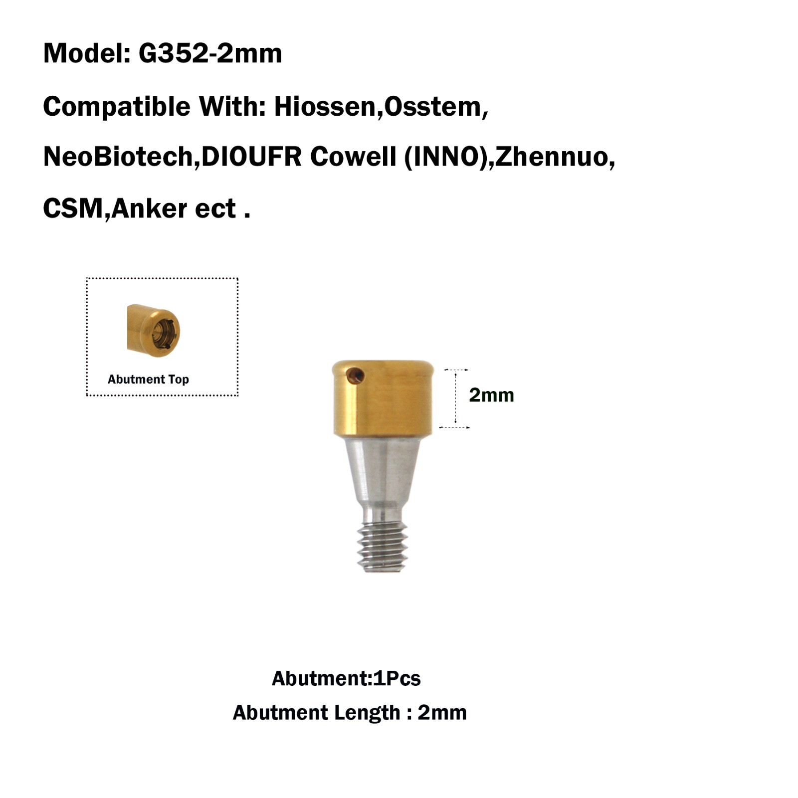 Hiossen Osstem Dental Attachment Locat0r Caps Overdenture Implant Mini Abutments