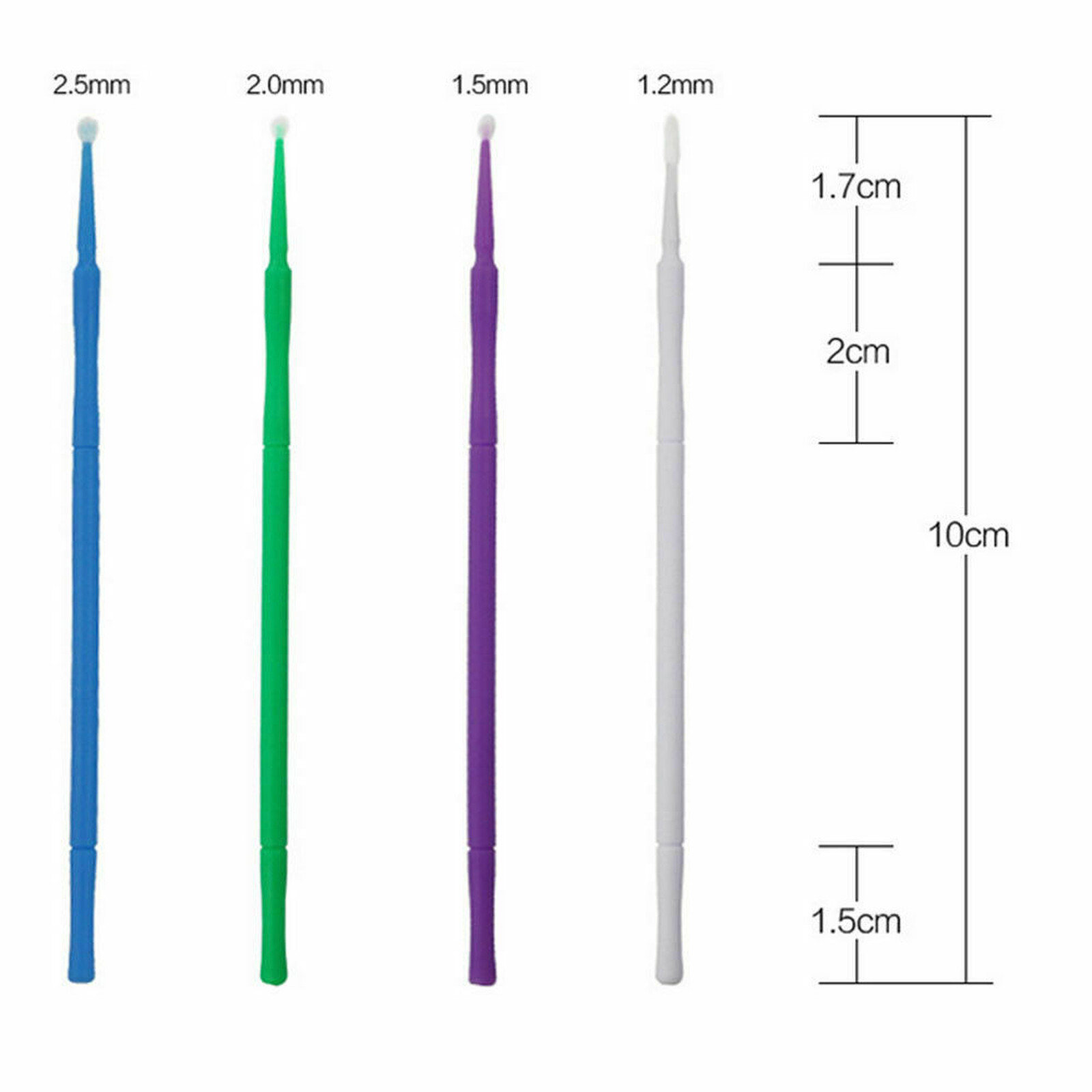 100Pcs Dental Microbrush Disposable Applicators Tips Micro Brush Cleaning 4 Size