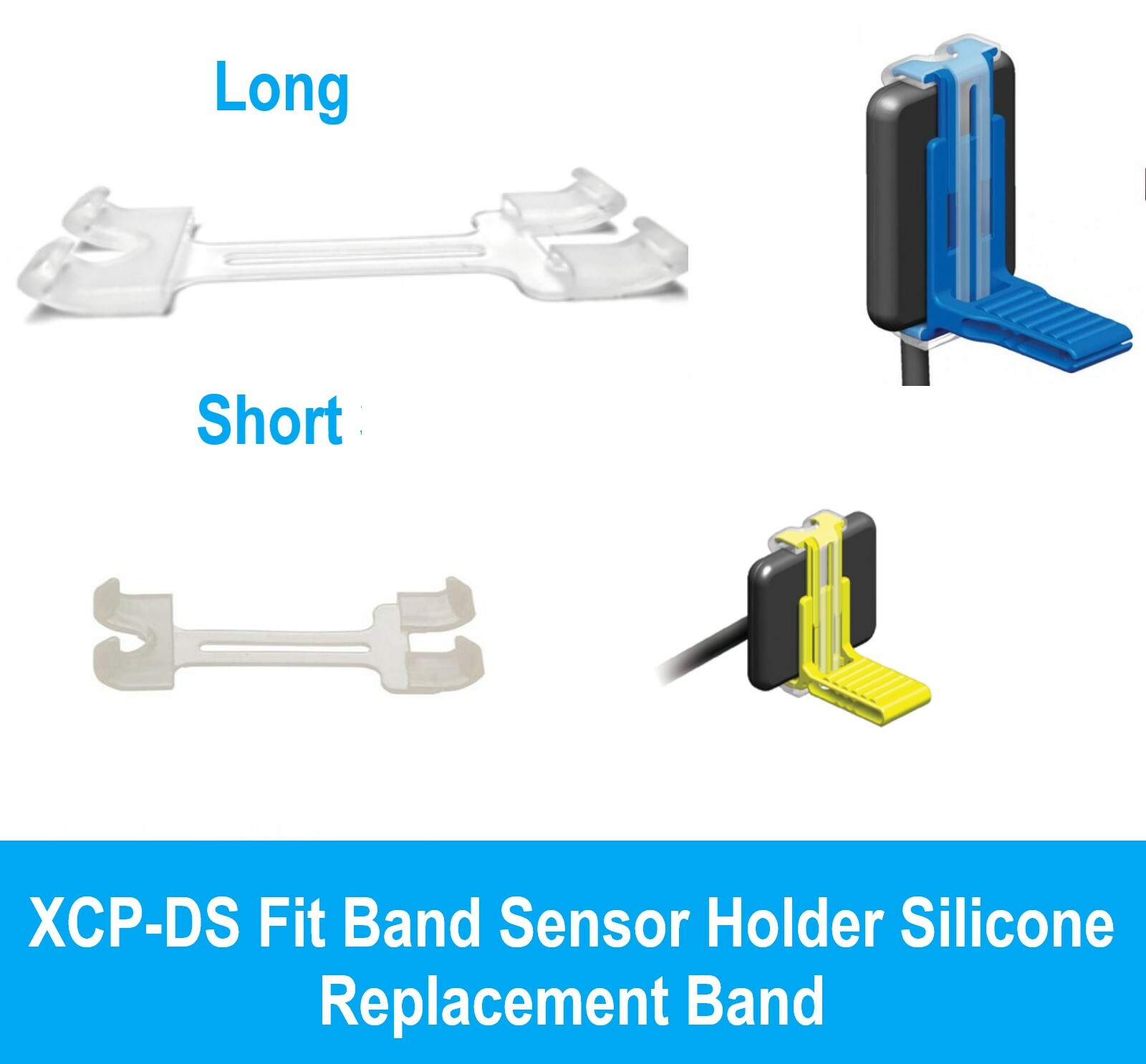 XCP-DS Fit Band Sensor Holder Silicone Replacement Band Short or Long 6/pk