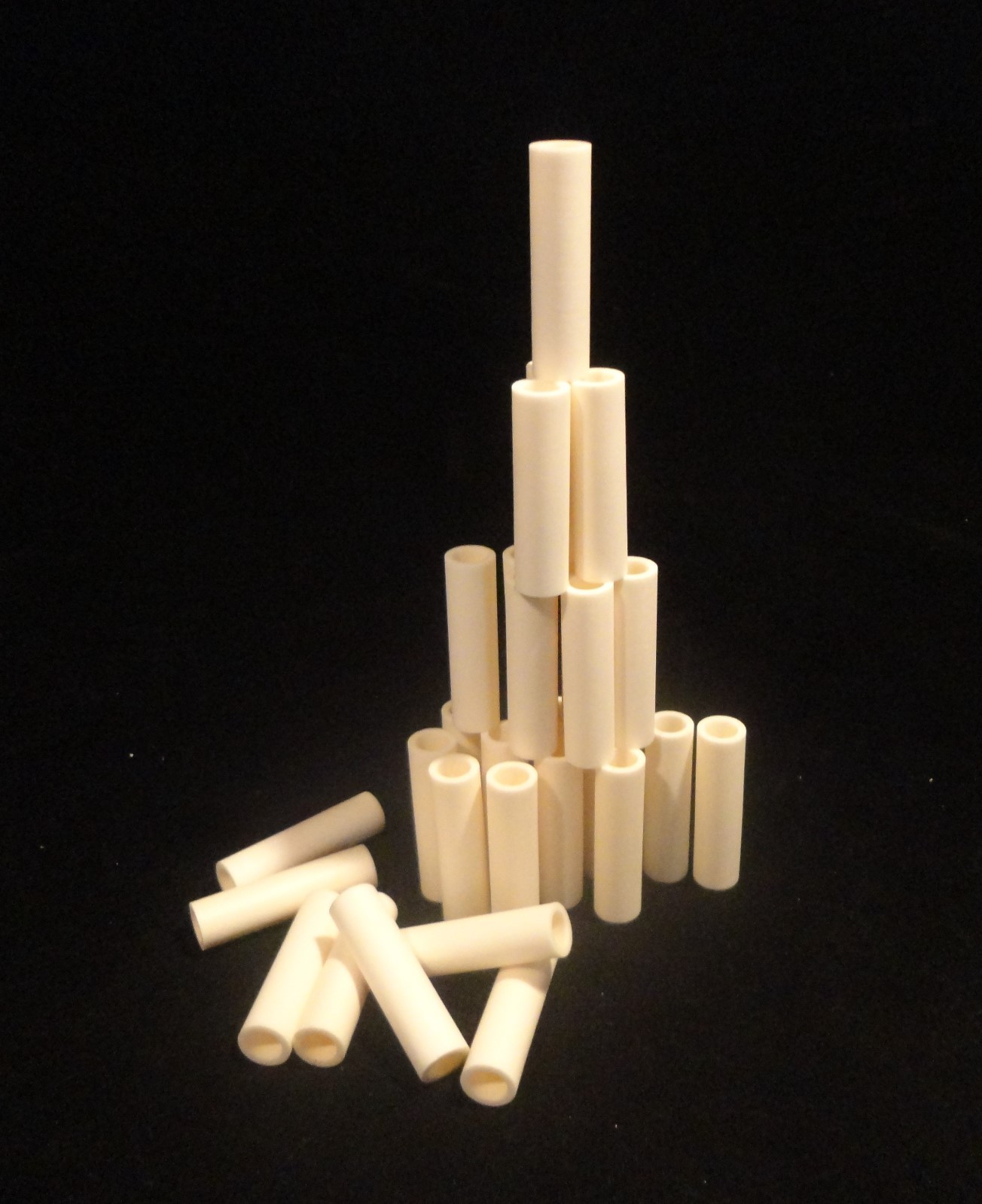 LOT OF TWO 0.575″ OD x 2.190” HIGH PURITY ALUMINA CERAMIC TUBE No.: 195