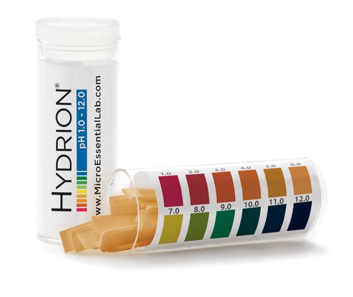 Versatile Hydrion pH Testing Strips: 1-12 Range, 100 Strips for General Use
