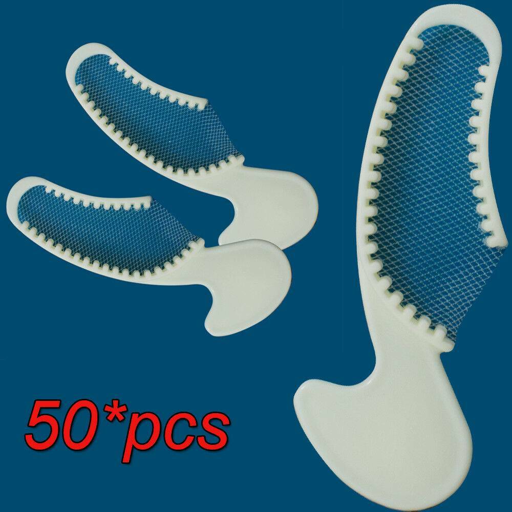 50pcs Sideless Dental Bite Registration Impression Triple Trays Superior quality
