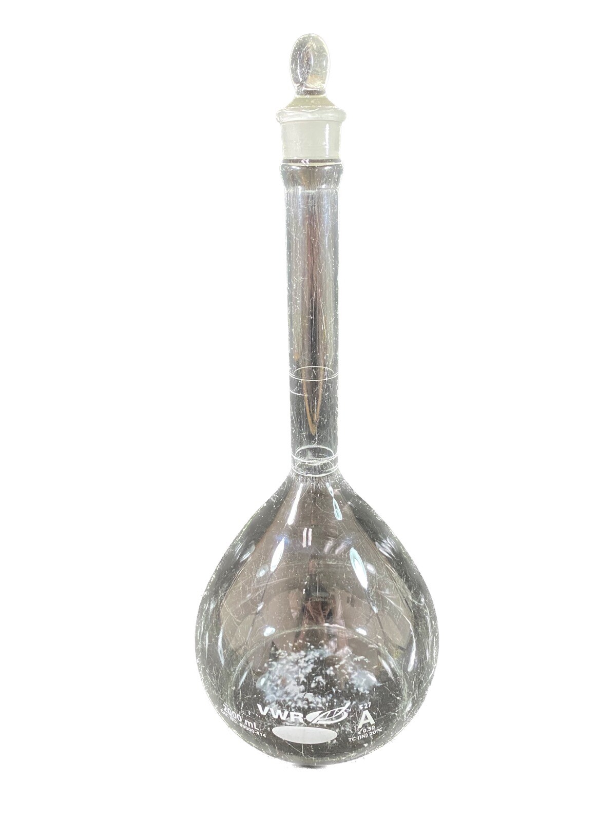 VWR 2000mL Class A Volumetric Flask With Glass Stopper #27 ±0.50 89000-414