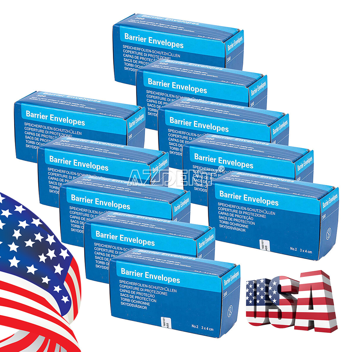 USA 10X Dental Digital X-Ray Scan X Barrier Envelopes Size 2# For Phosphor Plate