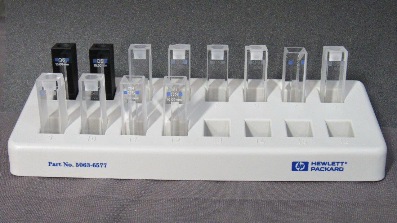 12 Quartz Absorption Cuvettes: QS 282, 283, 284, 382; 10.00mm/1.000mm