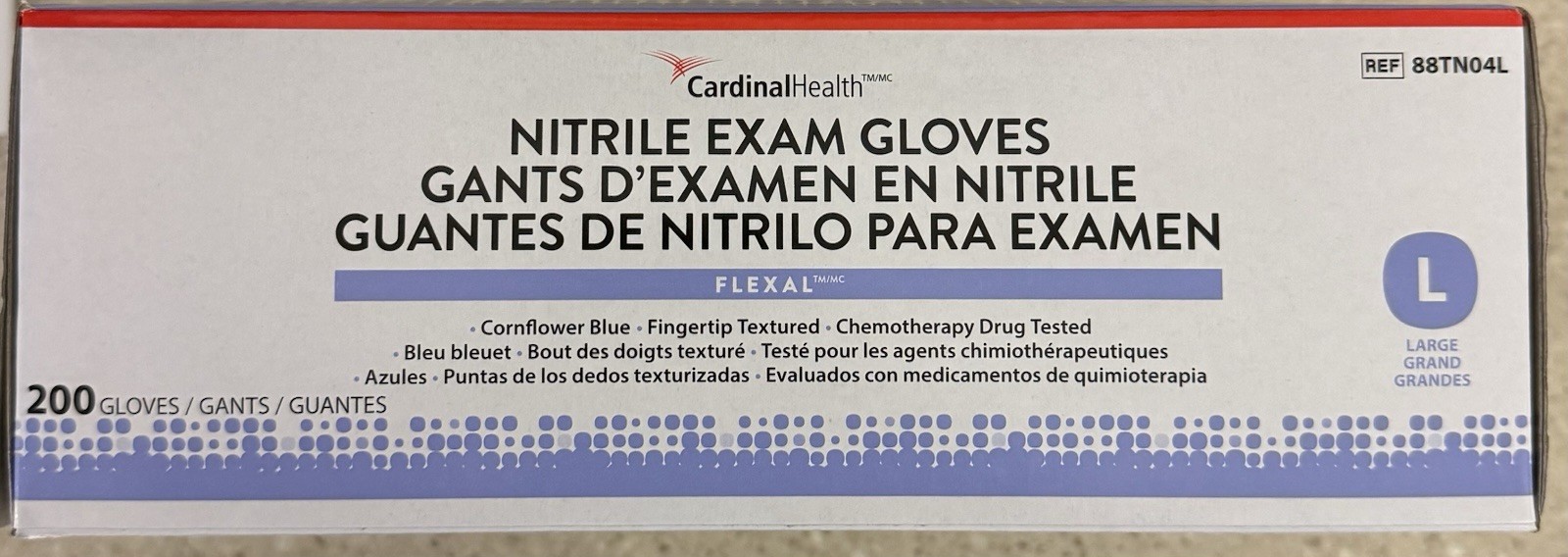 Cardinal Health Flexal Nitrile Gloves – 200/Box | Powder Free | Non-Sterile | LG