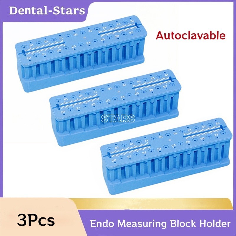 3*Dental Endo Measuring Block Holder Endodontic File Block Stand Ruler Autoclave