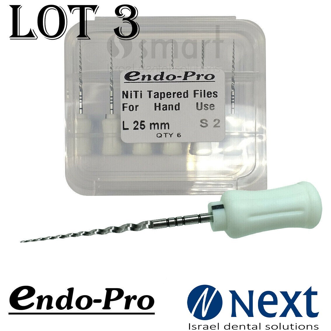 LOTx3 Dental NiTi Super File UniversalL Tapered S2 root canal hand use 25 mm
