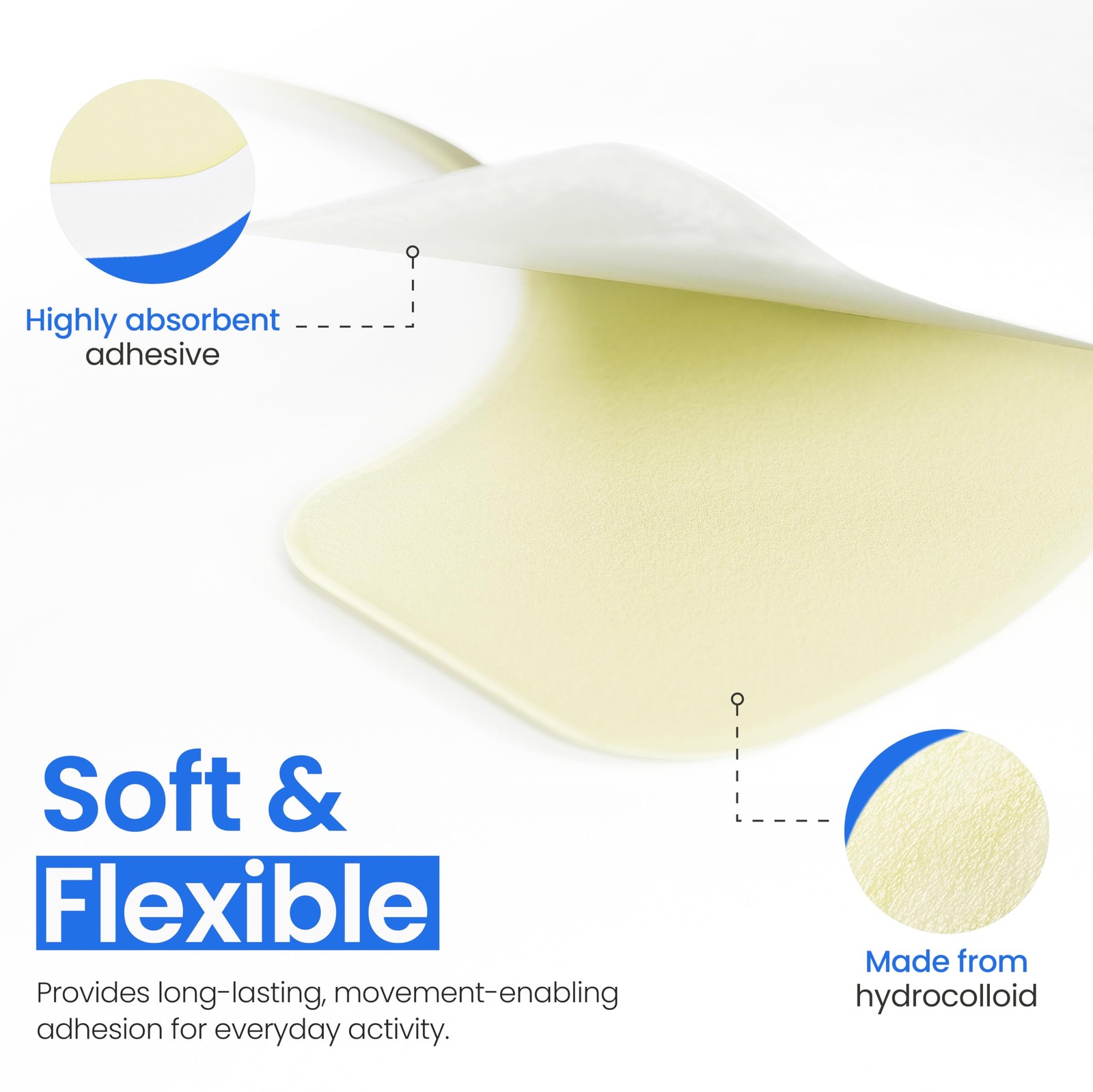 Safe n’ Simple Elastic Hydrocolloid Ostomy Barrier Strips – 1″ 1” x 30, Plain