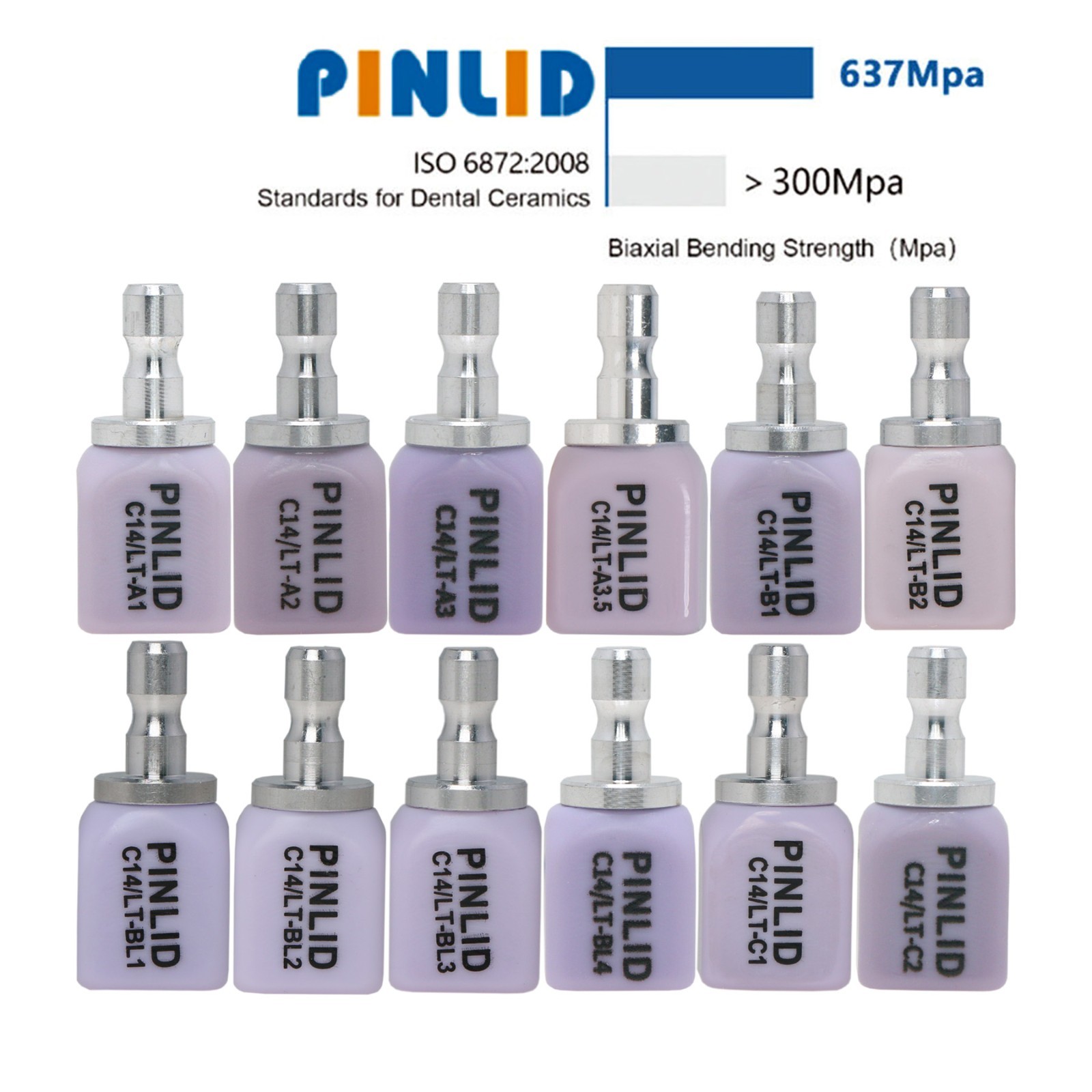 Dental Emax Glass Ceramic Blocks C14 CAD/CAM Lithium Disilicate CEREC Block 5PCS
