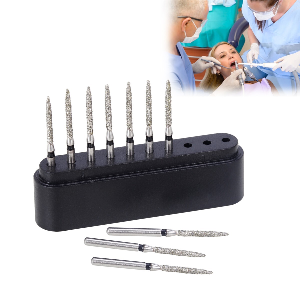 10 PCS Dental Super Coarse Diamond Burs Drills FO-11S for High Speed Handpiece
