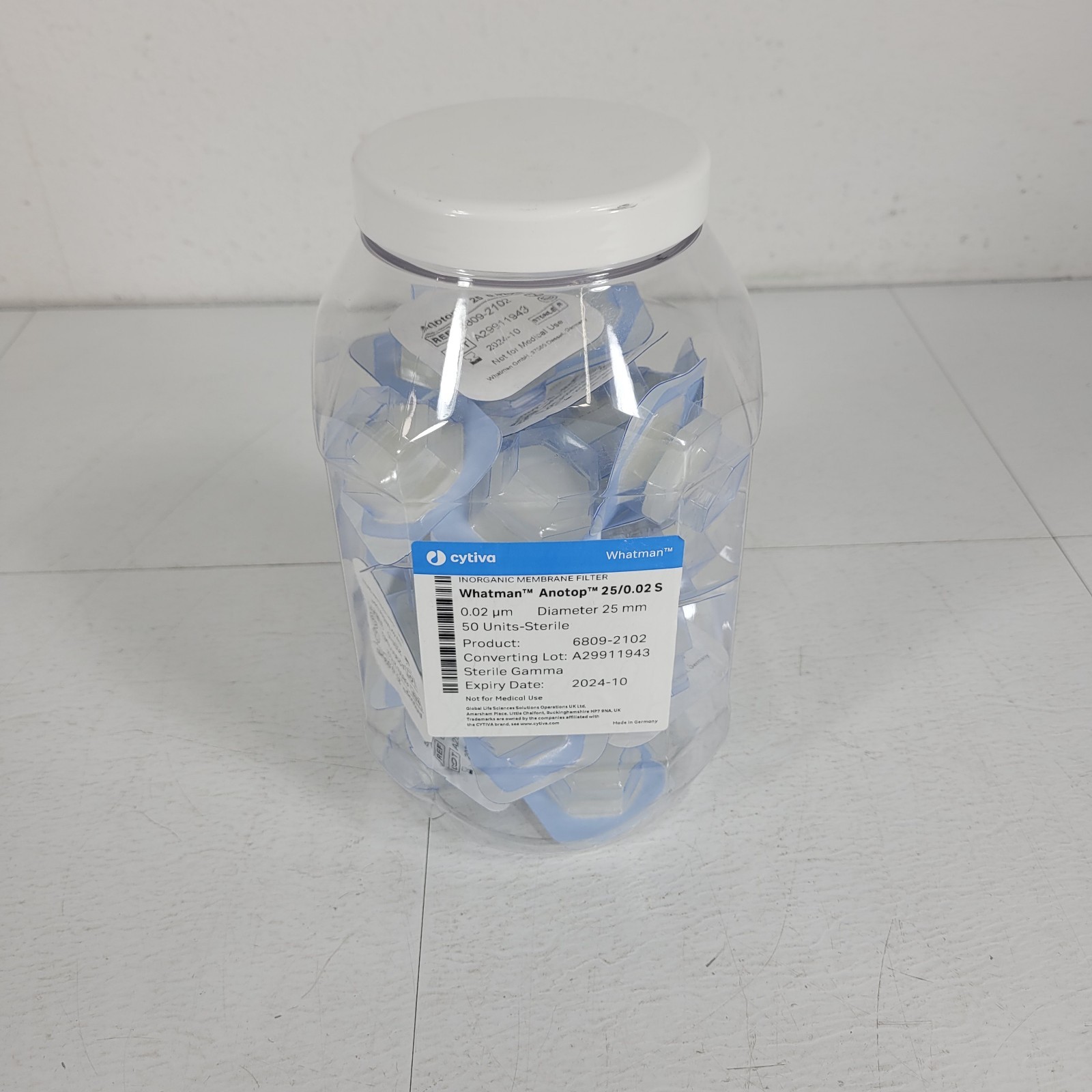 Lot of 34 Cytiva 6809-2102 Whatman Anotop Inorganic Membrane Filter Dia 25mm