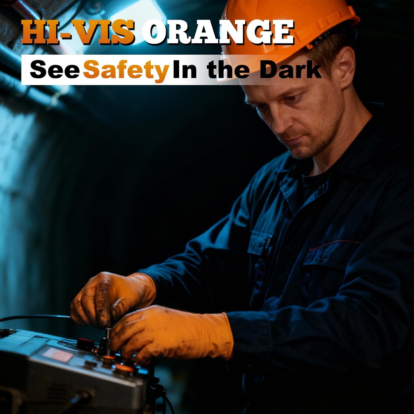 Heavy Duty Industrial Orange Nitrile Gloves, 8-mil, Gloves Disposable Latex F…