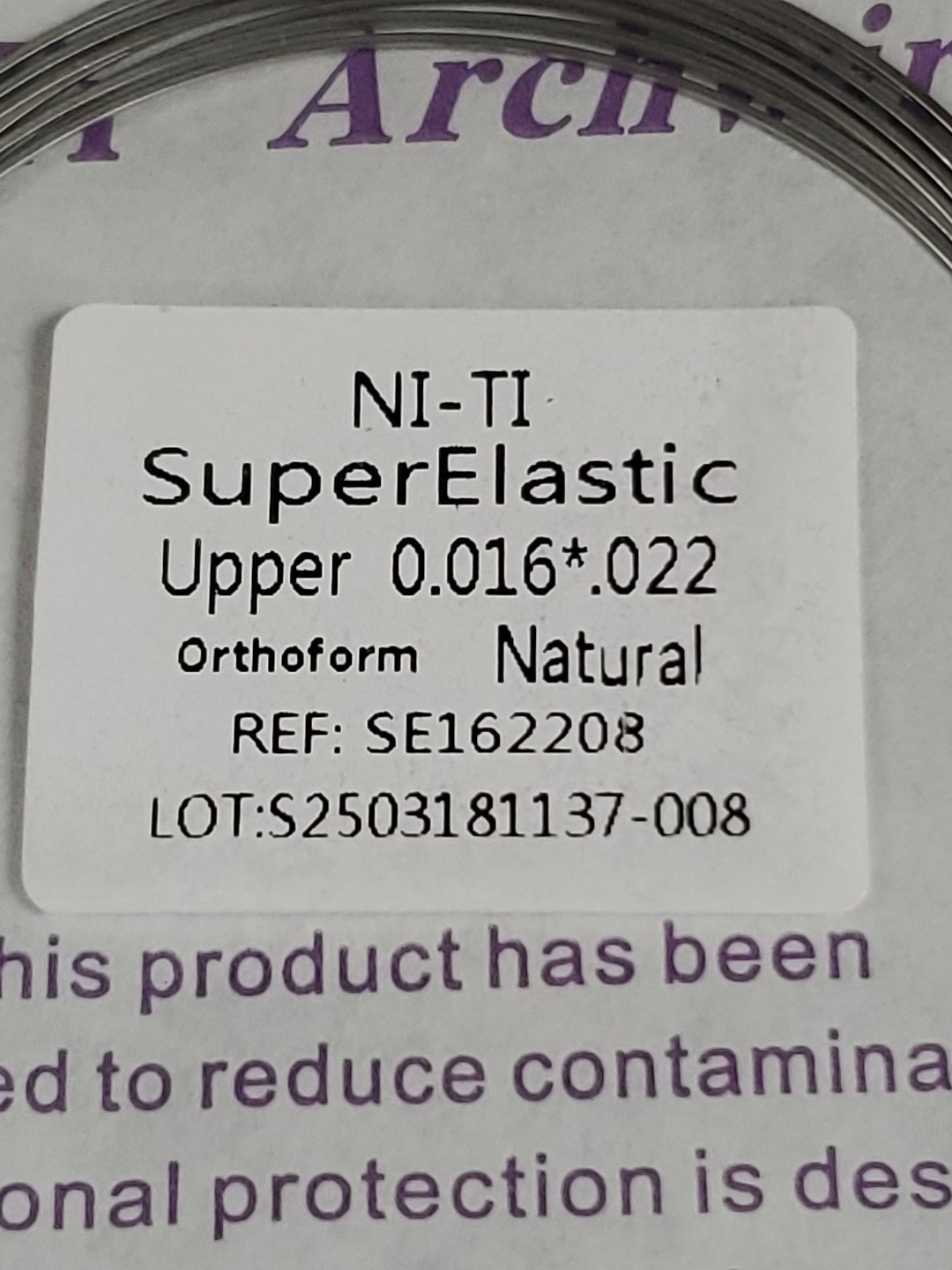 MEITE DENTAL 500Pcs Arch Wire NiTi Super Elastic Upper 0.016*.022 NATURAL NEW