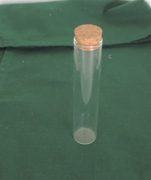 Glass Test Tube With Cork Stoppers Flat Bottom 5 INCH HEIGHT, 1″ BOTTOM
