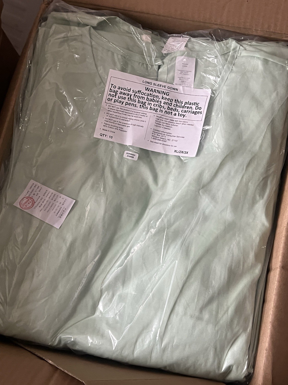 NEW Surgical Hospital Gown washable/reusable RN15763 New ONE SIZE Xl 2x 3x Mint