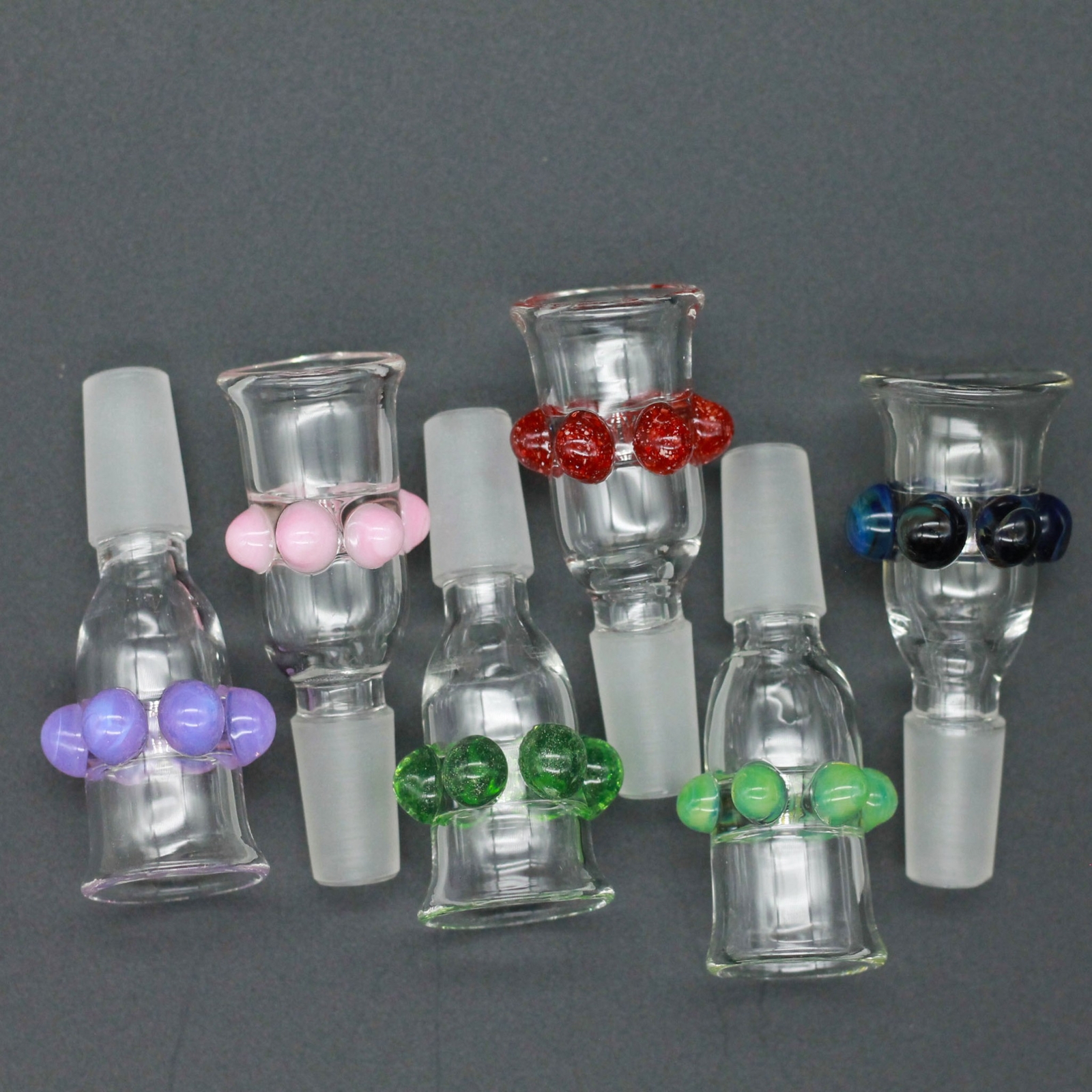 Pyrex Lab Glass Slid Color Marble Cylinder Bowl 14mm Tobacco Hookah Bong
