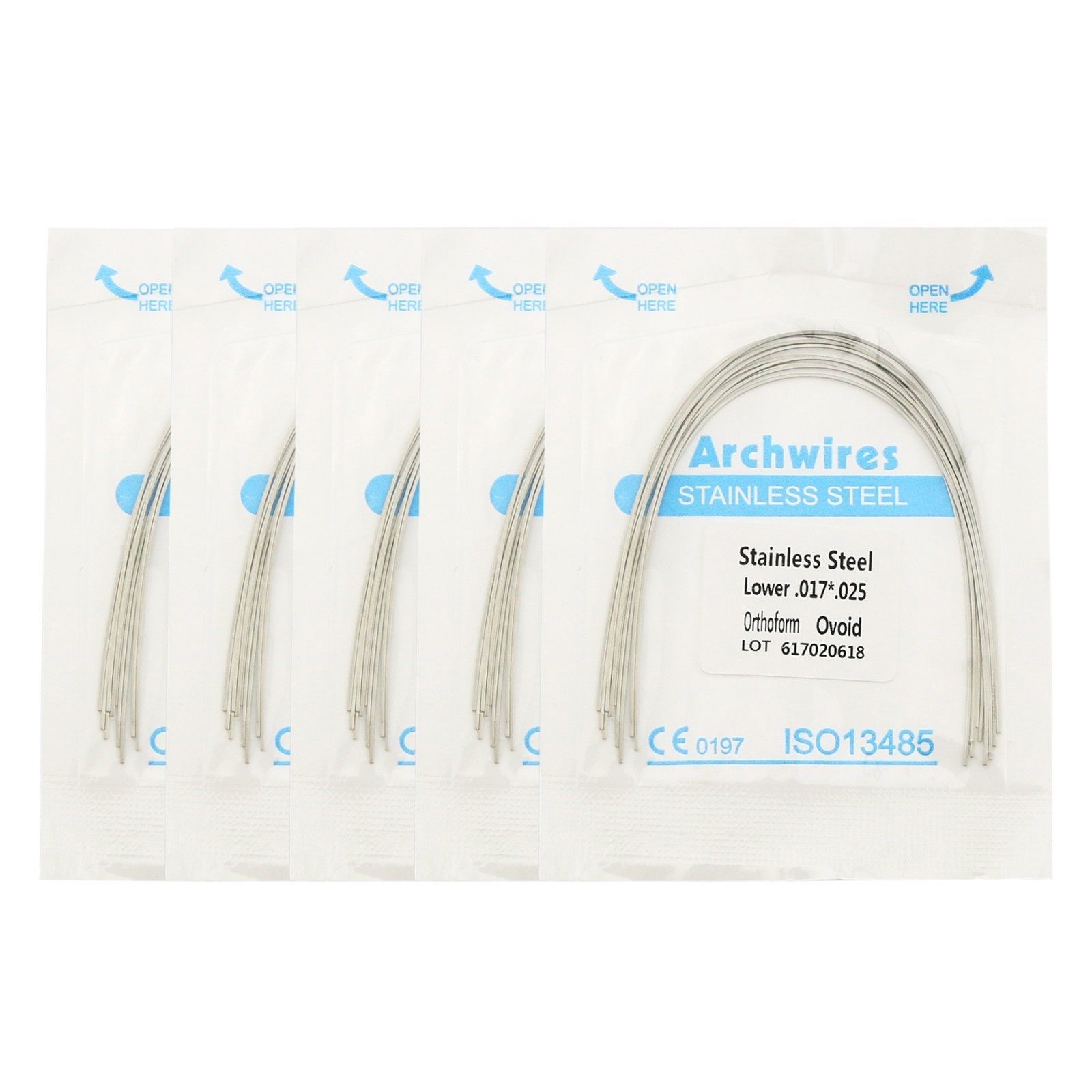 100 Dental Orthodontic Rectangular Stainless Steel Arch Wire Ovoid/Nature/Square