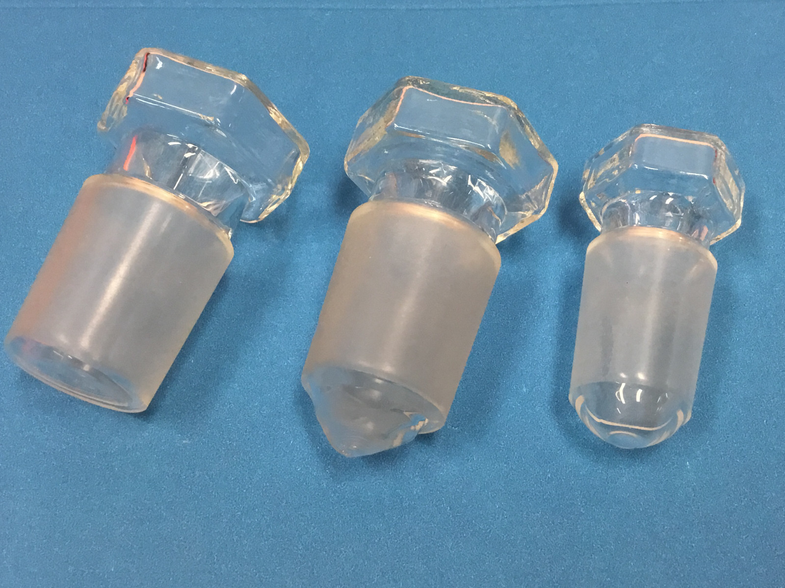LOT OF (3) Lab Glass Stoppers – Different Size