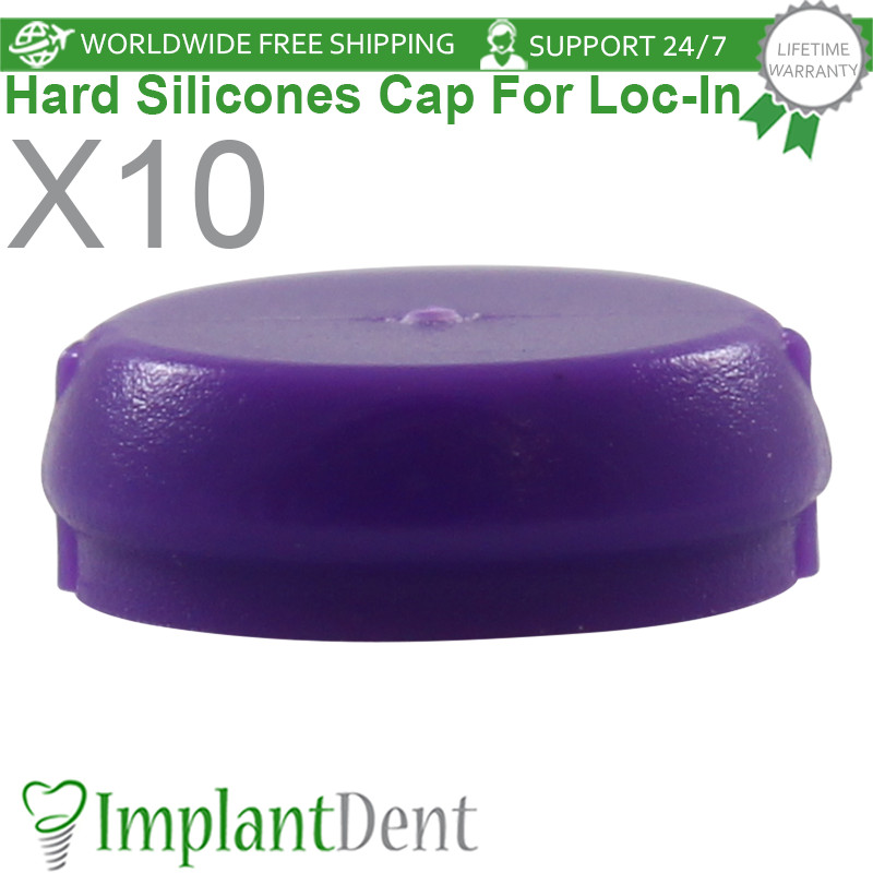 10x Dental Strong Silicone Caps Insert Purple Loc In Attachment Overdenture