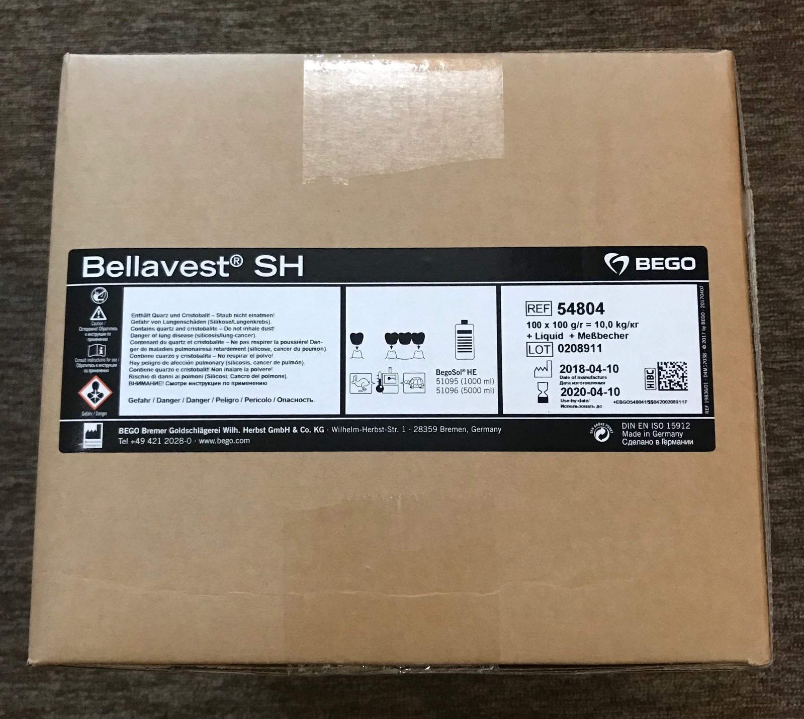 Bego – Bellavest SH Casting Investment – 100 x 100g – Powder & Liquid