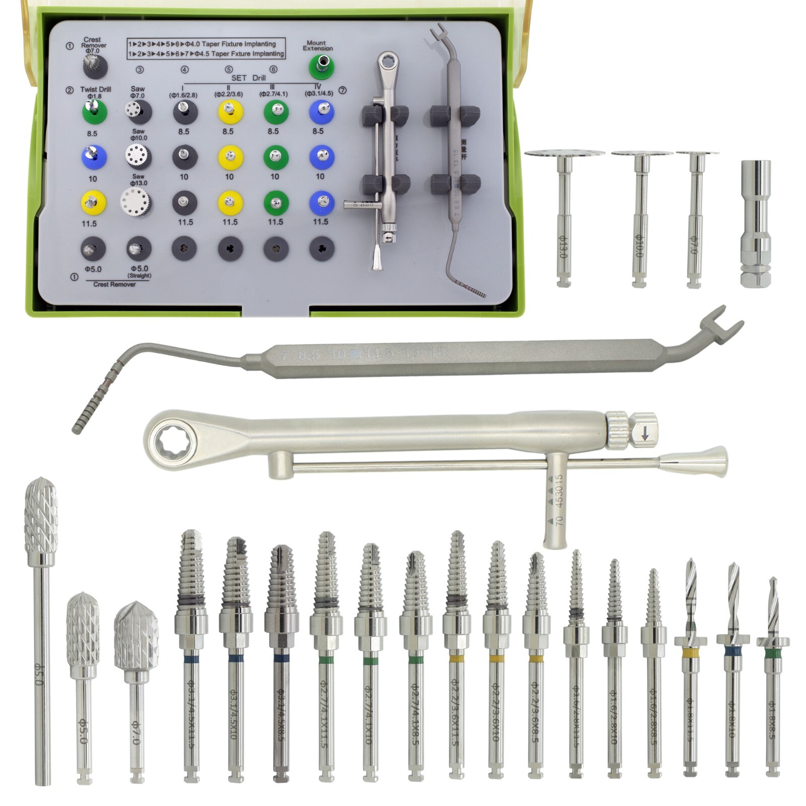 ESSET Implant Surgical Kit Osstem Easy Split Expansion Drills Crest Remover Saws