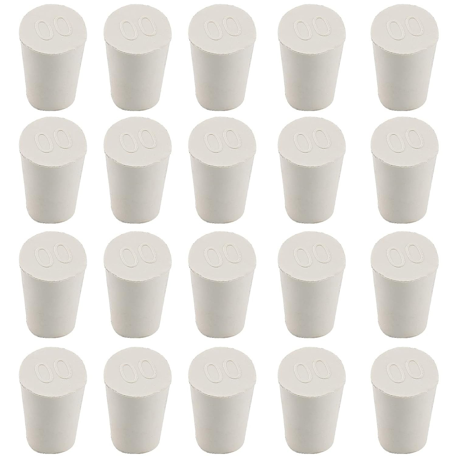20 Pcs White Solid Rubber Stoppers Tapered Lab Plugs, Dia. 15mm x Dia. 11mm -…