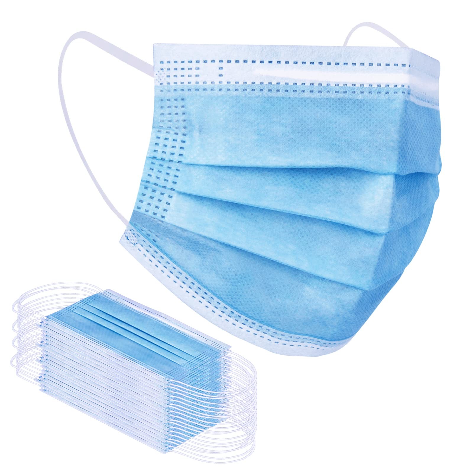 Borje Blue Disposable Face Mask 100 Pcs 100 Count (Pack of 1),