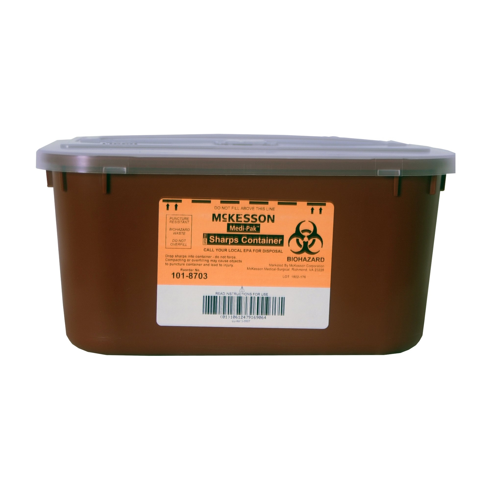 McKesson Sharps Container 1 gal. Horizontal Entry Case of 24