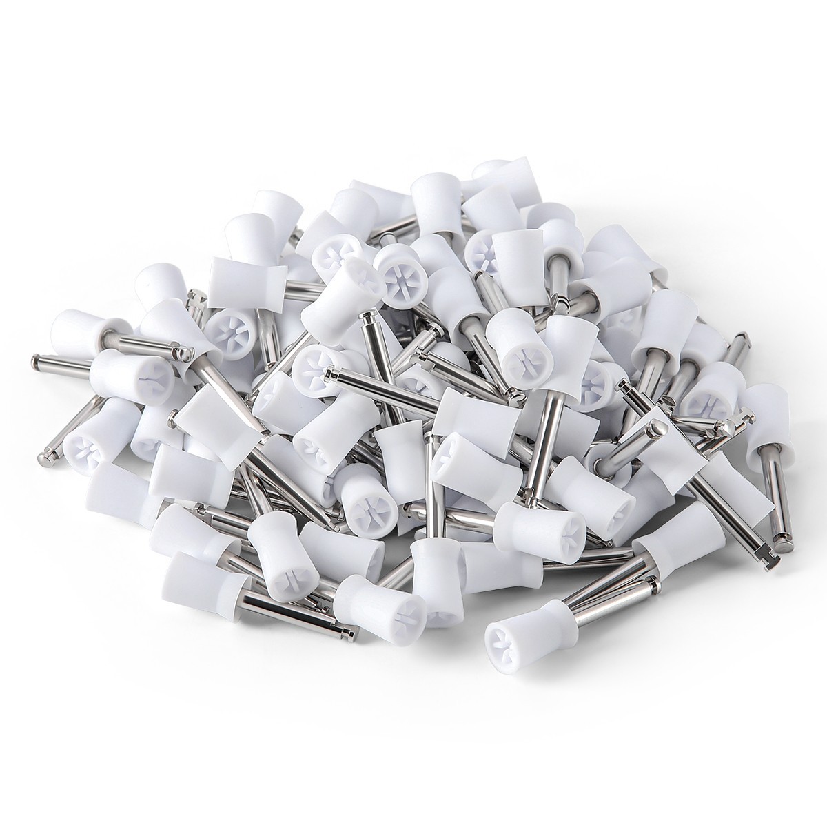 100pc Dental Prophy Polishing Cup White Cups Latch For Contra Angle Handpiece