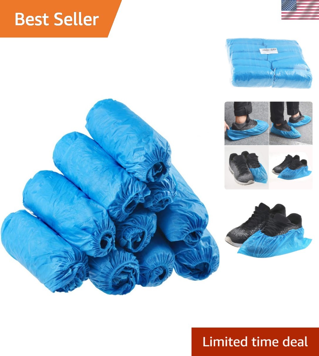 100 Pack Disposable Hygienic Boot & Shoe Covers 100 pack50 Pairs|Waterproof S…