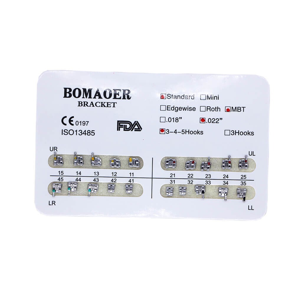 1 Kit Dental Orthodontic Mental Bracket Brace Standard MBT 022 345hook 20pcs/set