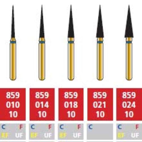 Alpen FG #859.010 Fine Grit, Needle Shaped Diamond Bur, Pack of 5
