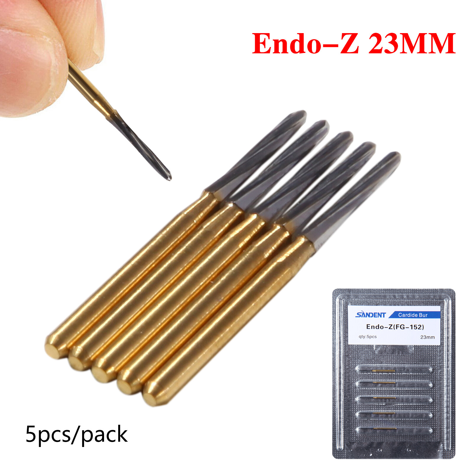 5PCS Dental Endodontic Endo-Z Tungsten Carbide FG Bur for High Speed 21MM SA