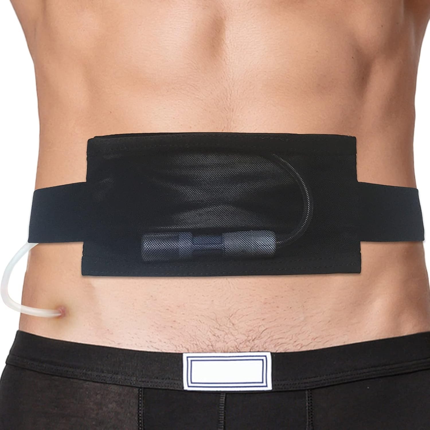 Breathable Peritoneal Dialysis Belt PD Catheter Holder with Mesh Black