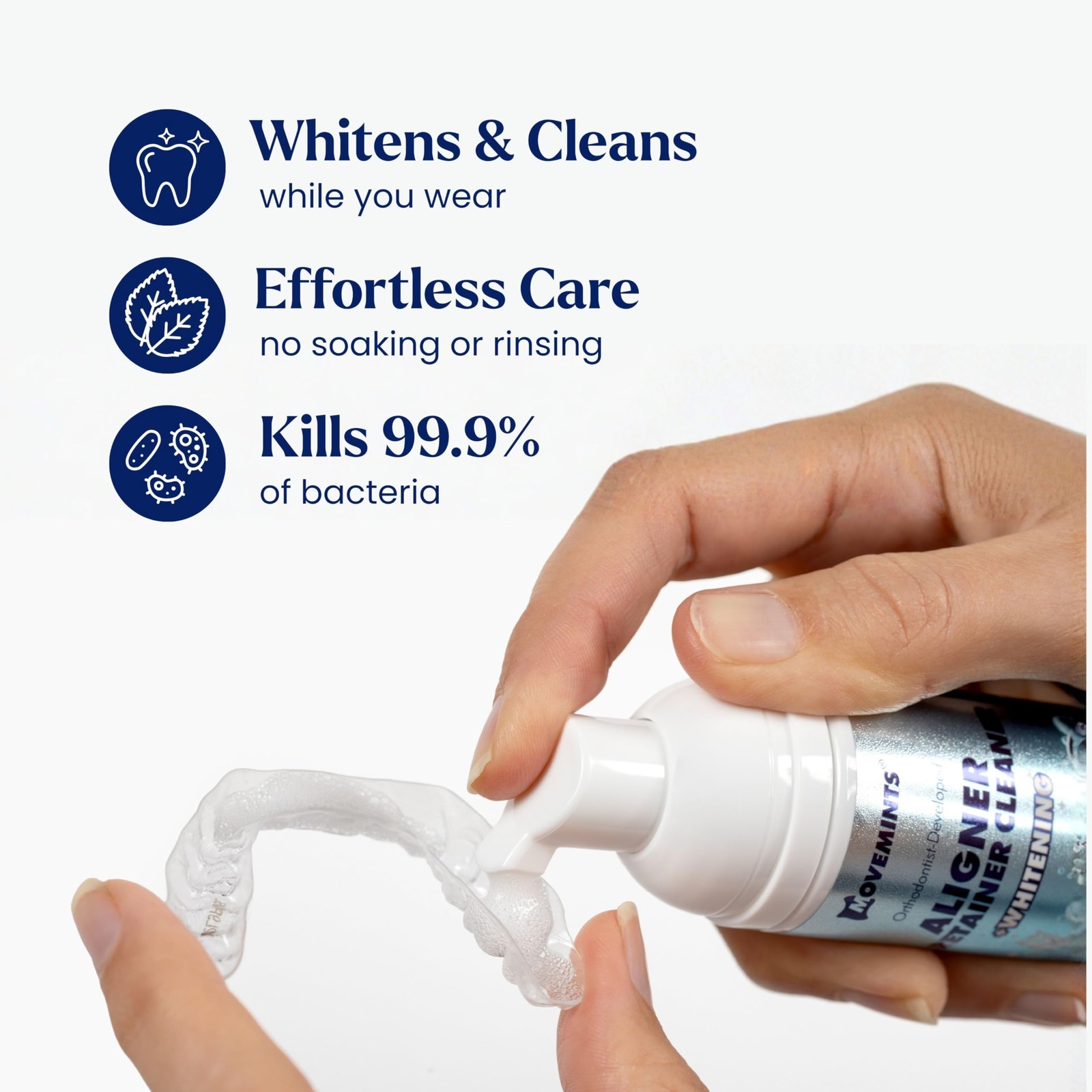 Movemints Aligner & Retainer Cleaning Foam + Whitening – OrthodontistDevelope…