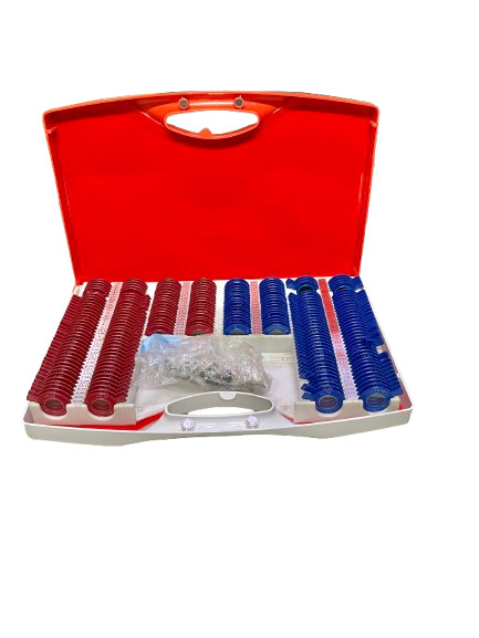 221 PCS Optimed Optometry Optical 38mm Trial Lens Kit Metal Set Plastic Case Box