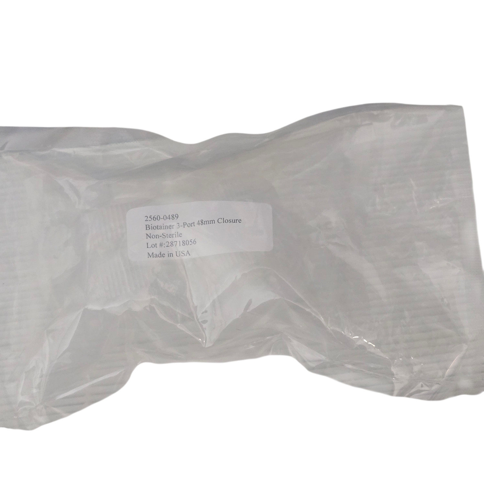 Biotainer 4 Pack 2560-0489 3-Port 48mm Closure Stopper With Holes USA Lab New